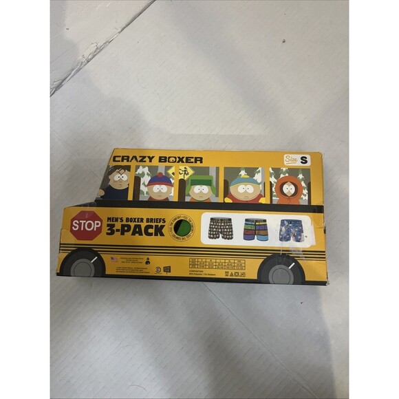 South Park Mens Crazy Boxers Sz S School Bus Display - Picture 2 of 2